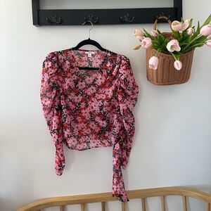 Bar III Pink Floral Women's Blouse